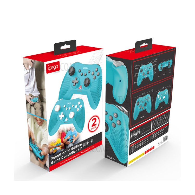 IPEGA PG-SW019 Parent-child Game Controller Bluetooth Wireless Vibrating Six-Axis Gamepads Set for Nintendo Switch Console/PS3/Android/PC - Blue-12
