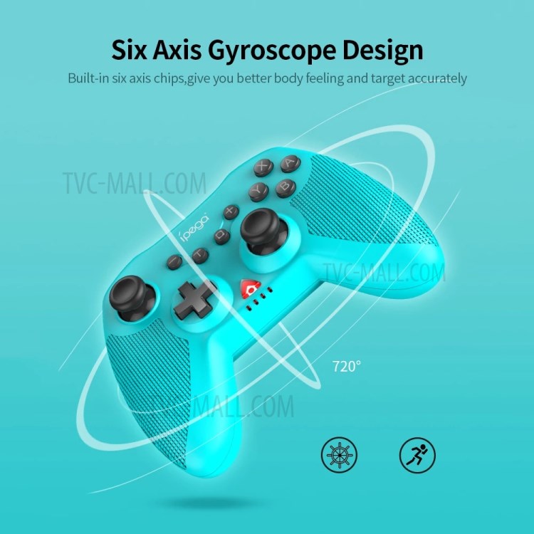 IPEGA PG-SW019 Parent-child Game Controller Bluetooth Wireless Vibrating Six-Axis Gamepads Set for Nintendo Switch Console/PS3/Android/PC - Blue-6