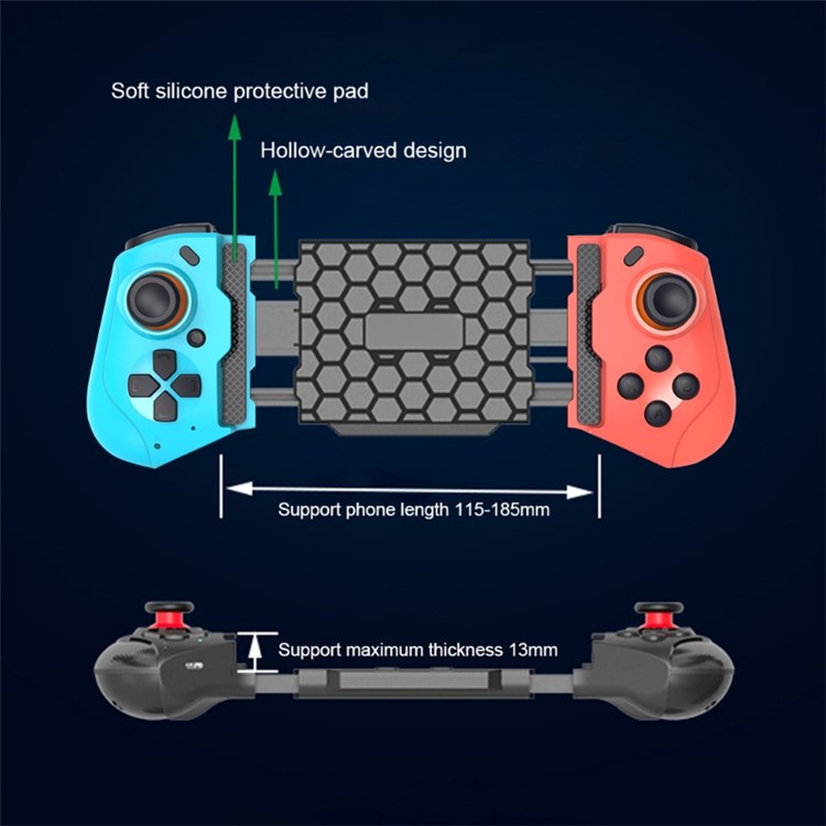 Mocute 060 Bluetooth Wireless в Выдвижной Игре Gamepad Game Controller Для Мобильного Телефона Android/iOS - Черный-6