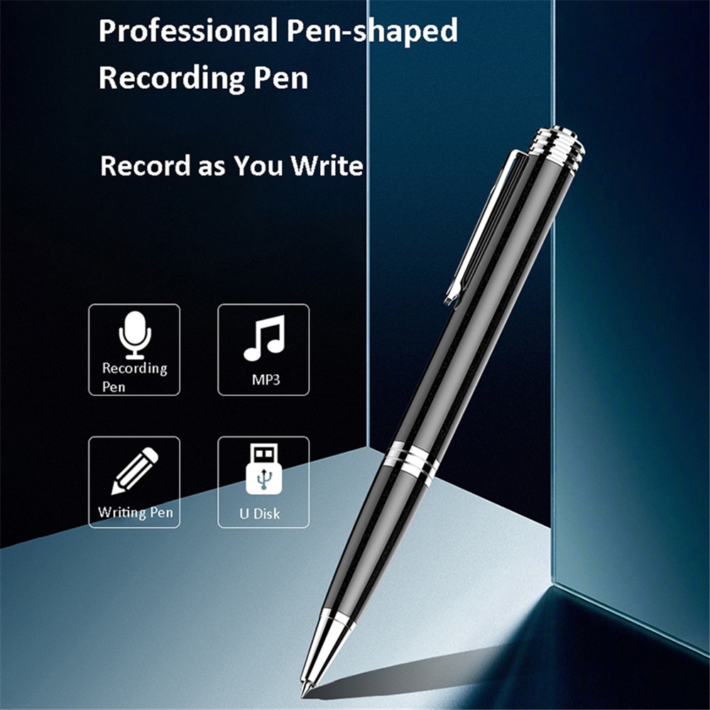 Q80 8GB One-key Recording Pen Writeable Digital Dictaphone Mini Audio Voice Recorder with Earphone-2