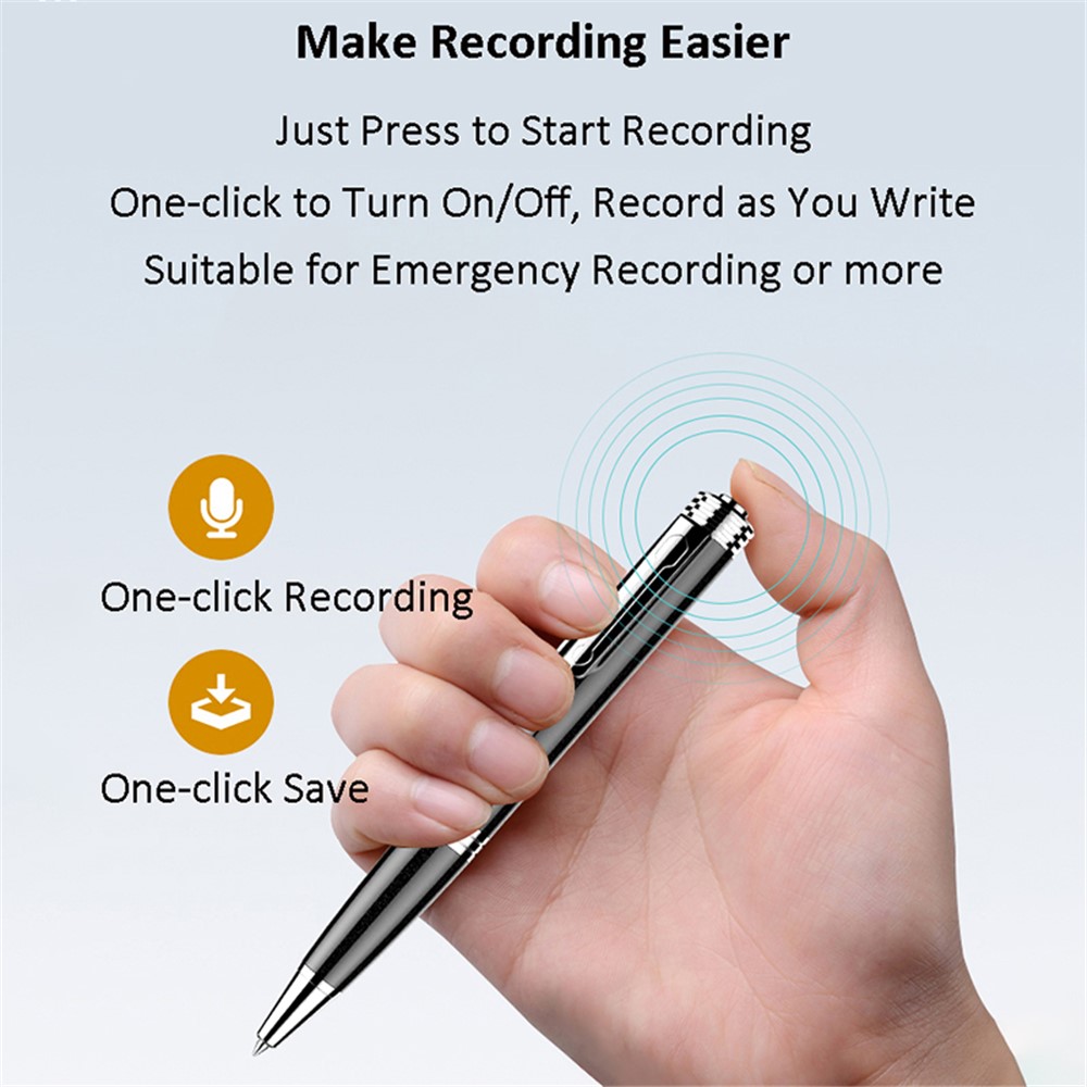 Q80 8GB One-key Recording Pen Writeable Digital Dictaphone Mini Audio Voice Recorder with Earphone-4