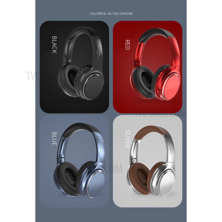 VJ901 Bluetooth 5.0 Headphones Wireless Over Ear Headset - Silver-3
