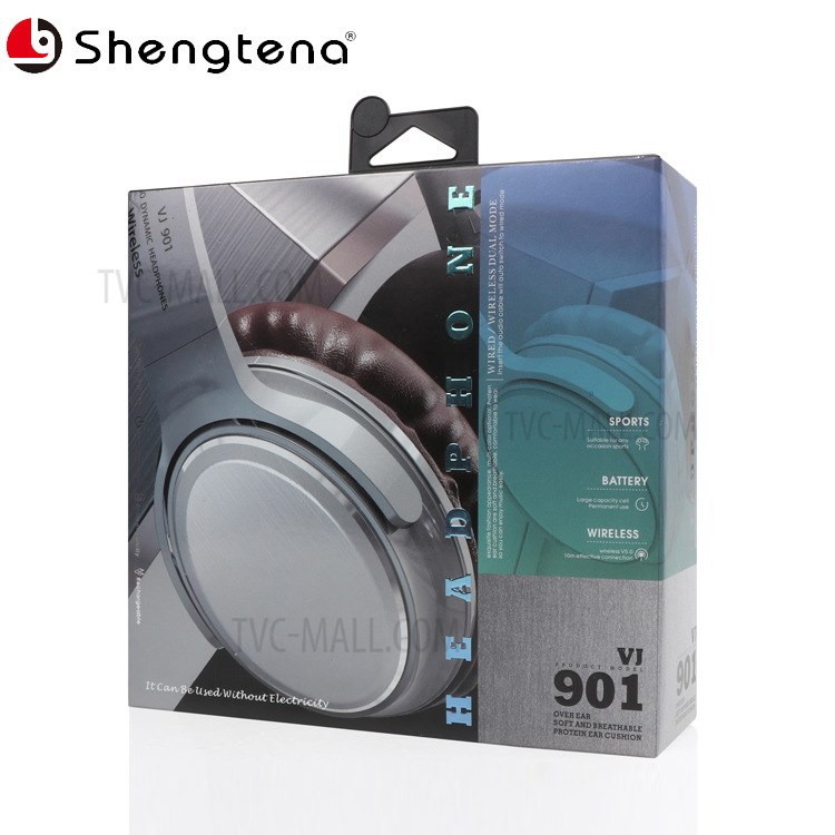 VJ901 Bluetooth 5.0 Headphones Wireless Over Ear Headset - Silver-4