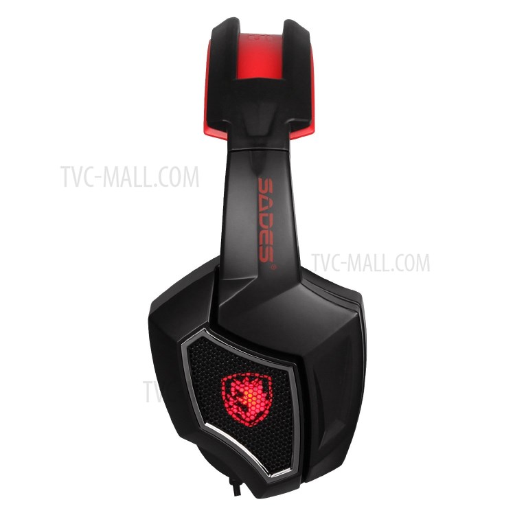 SADES Spirit Wolf 7.1 Surround Stereo Sound USB Computer Gaming Headset with Microphone - Black / Red-7