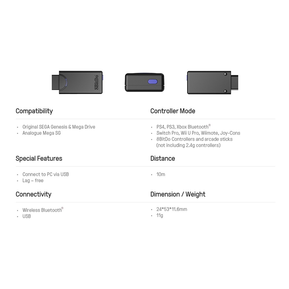 8BITDO Bluetooth Retro Receiver for Genesis & Mega Drive-5