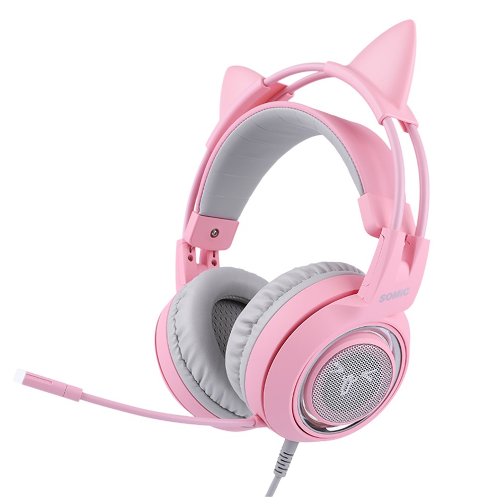 SOMIC G951 Over-ear Anchor E-sports Game Pink Headset USB Wired Headphone-1