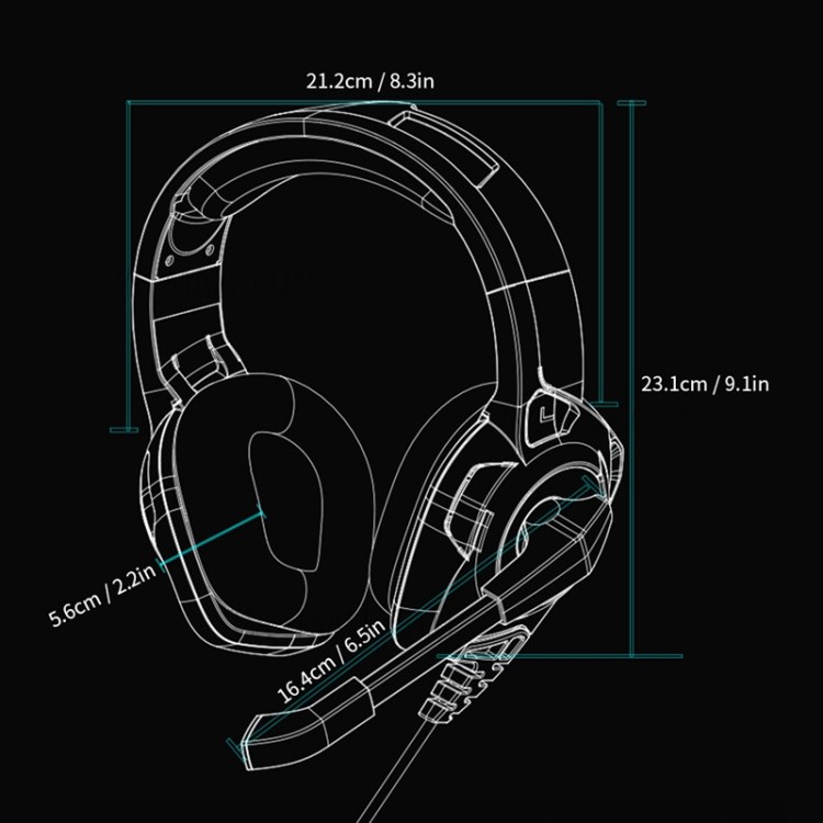 PHOINIKAS H-9 Computer Gaming Headset Headphone Over-ear Earphone with Microphone-2