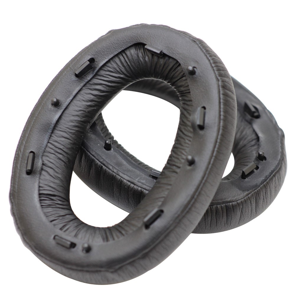 Leather Cushion Cover Foam Ear Pads for Sony MDR-1000X WH-1000XM2 1000XM3 Headphones, 1 Pair - Black-6
