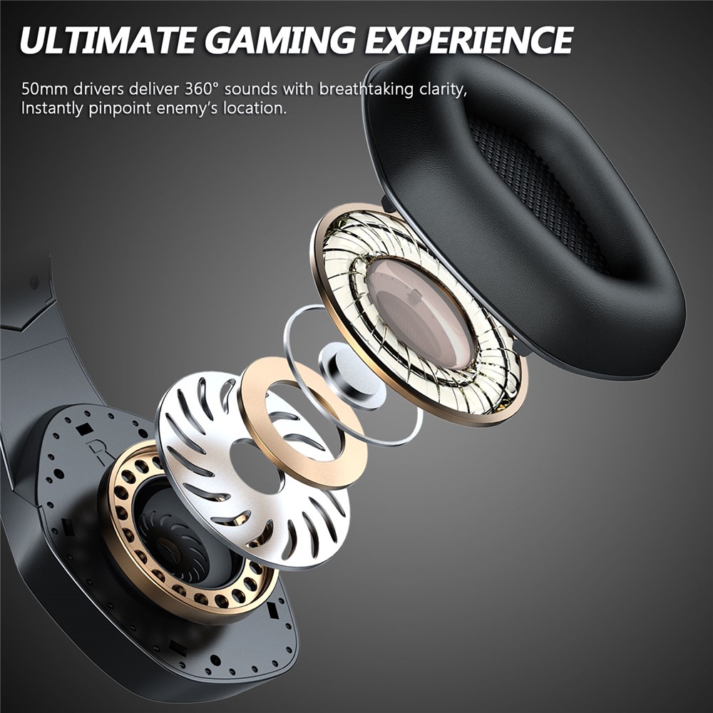 ERXUNG J20 Gaming Headset RGB Luminous Over Ear Headphone with Microphone-2
