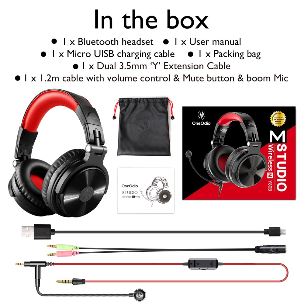OneOdio Pro-M Gaming Headset Wireless Headphone With Extend Mic For Online  Chatting \u0026 DJ (ProM Pro M)