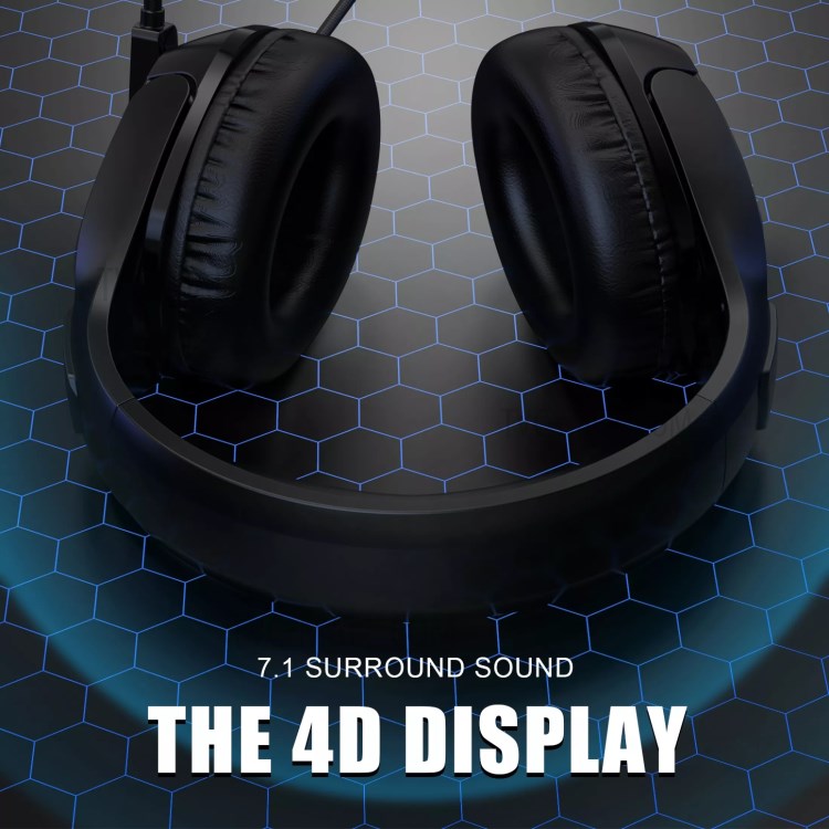 J-Ankka-F6 Professional Computer Gaming Music Headset Stereo Over-Ear-Kopfhörer Mit Noise Canceling Mic LED-Licht Für PS4 / PS5 / Xbox One / PC-2