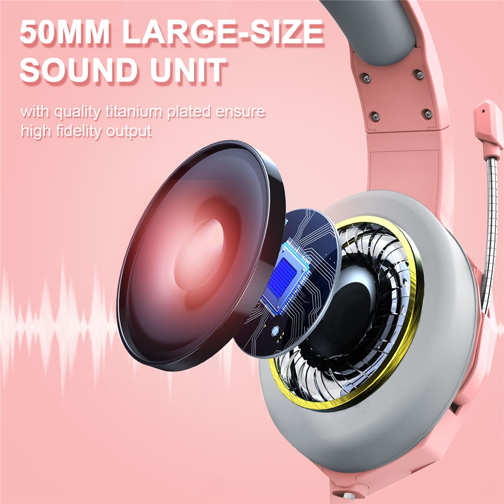 ERXUAN J5 Wired Over-Ear Headphone Gaming Headset with Noise Isolation Mic LED RGB Light Surround Sound-2