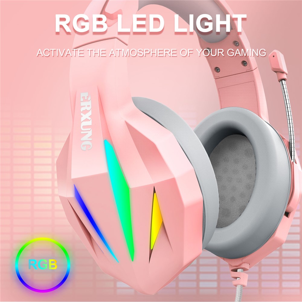 ERXUAN J5 Wired Over-Ear Headphone Gaming Headset with Noise Isolation Mic LED RGB Light Surround Sound-5