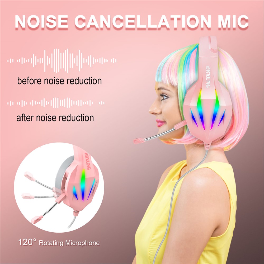 ERXUAN J5 Wired Over-Ear Headphone Gaming Headset with Noise Isolation Mic LED RGB Light Surround Sound-6