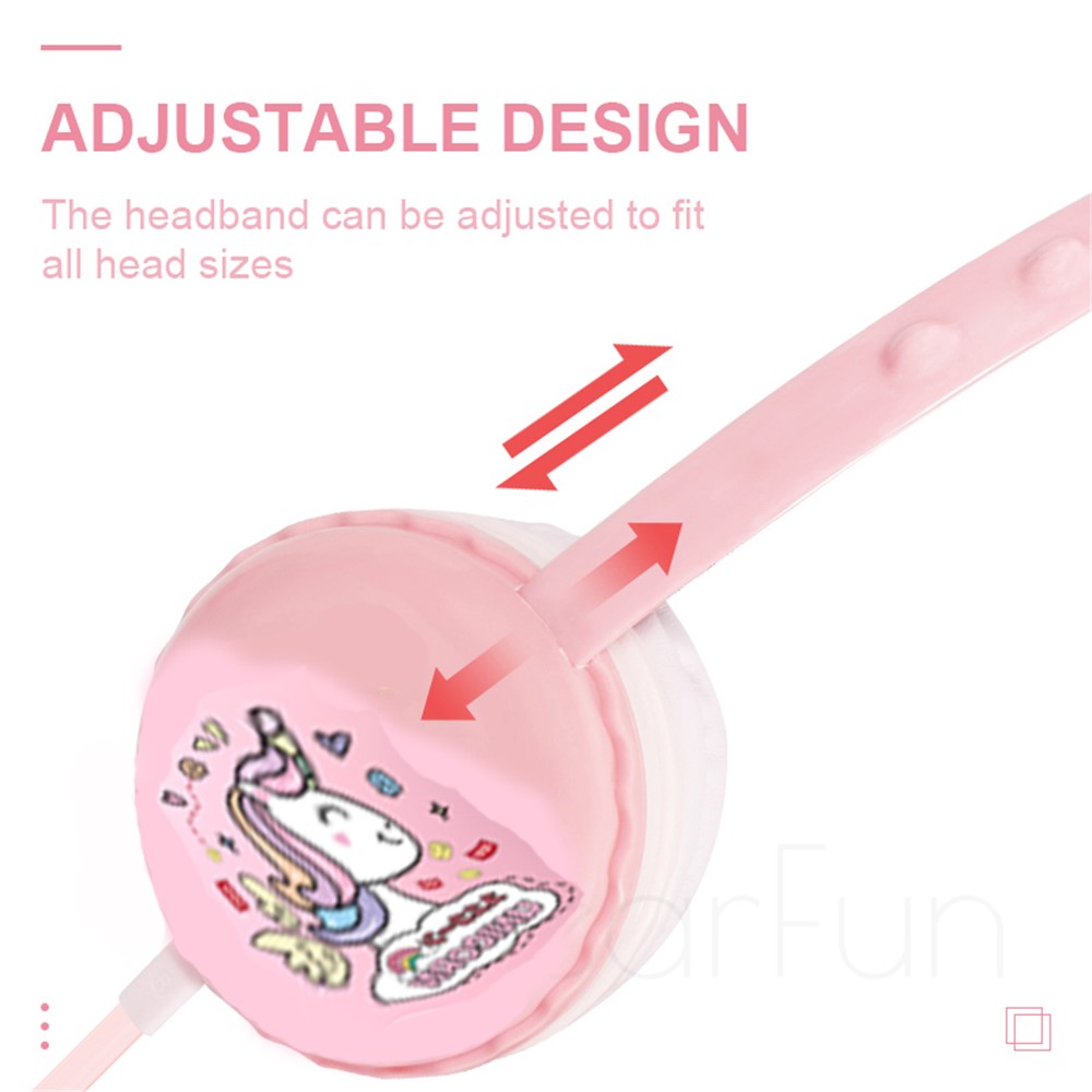 Y19 Cute Cartoon Wired Headset Stereo Sound Cored Headphones with Microphone for Kids (CE) - Pink-2