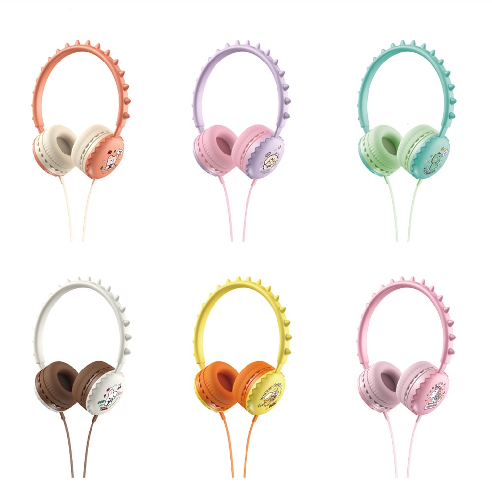 Y19 Cute Cartoon Wired Headset Stereo Sound Cored Headphones with Microphone for Kids (CE) - Pink-7