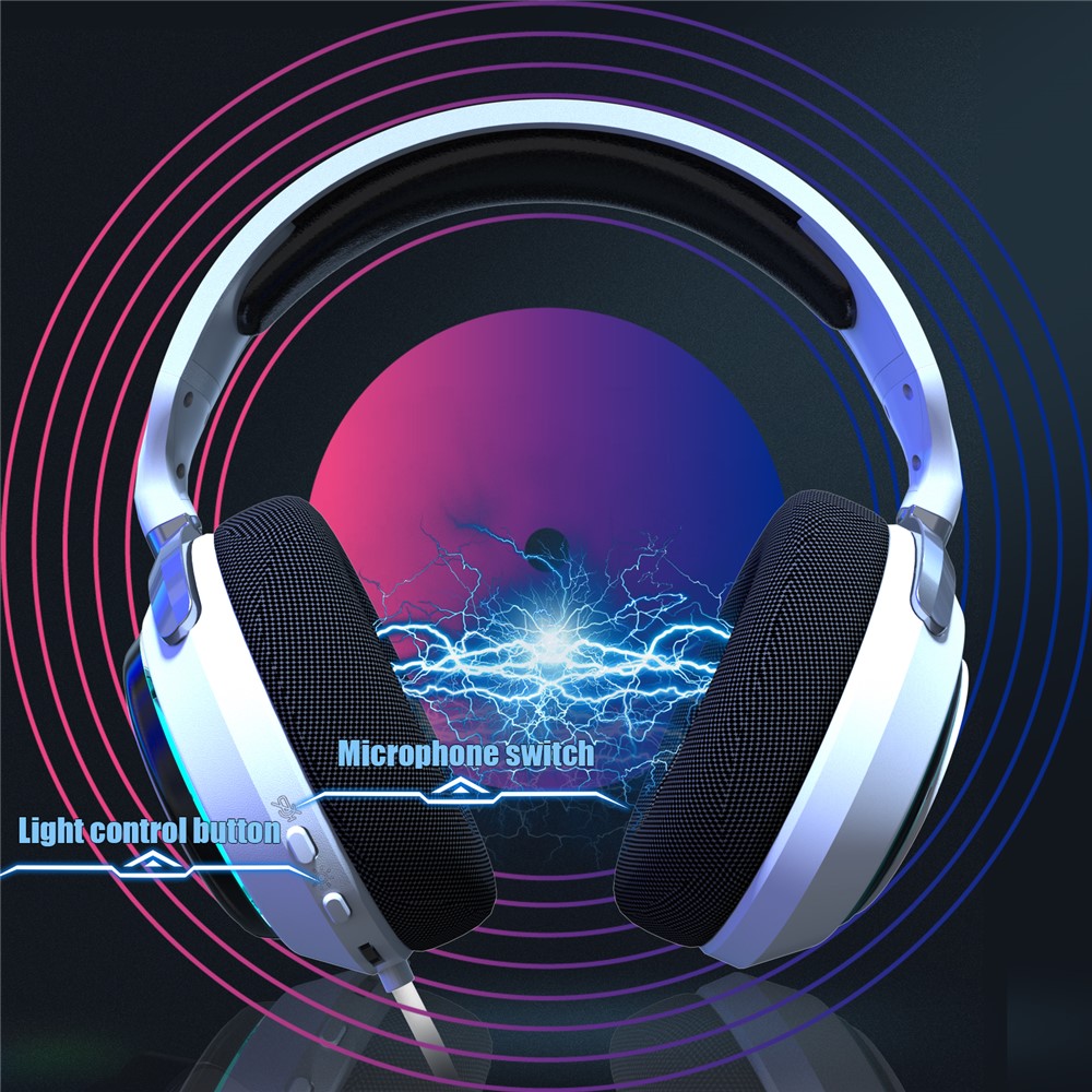 TARGEAL 916 USB Gaming Headset PC Wired Headphone 360-degree Noise Cancelling Mic 7.1 Channel Surround Sound Earphone with RGB LED for PS4/PS5/Nintendo Switch-5