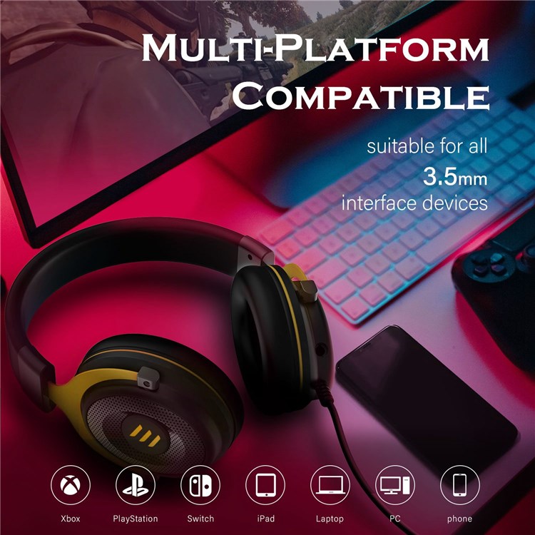 EKSA E900 Computer Gaming Headset 7.1 Surround Sound 3.5mm Aux Jack Headphone with Microphone - Green-2
