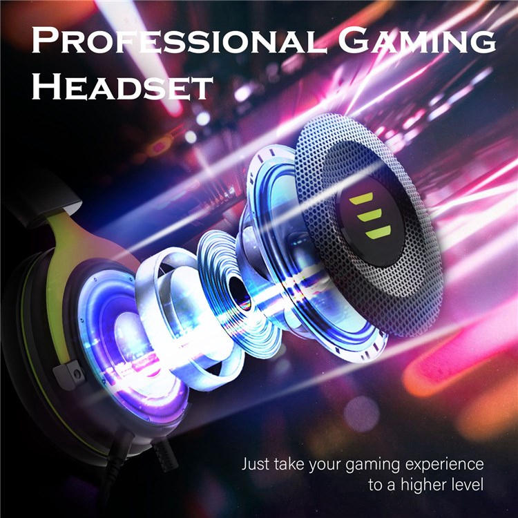 EKSA E900 Computer Gaming Headset 7.1 Surround Sound 3.5mm Aux Jack Headphone with Microphone - Green-3