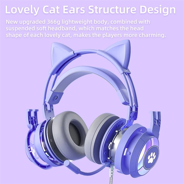 SY-G25 RGB Light Wired Hearset Hearset Ушные Наушники, Украшенные Наушниками с Шумоподавлением Mic 3,5 мм Игровые Наушники Для Электронного Вагона - Пурпурный-12