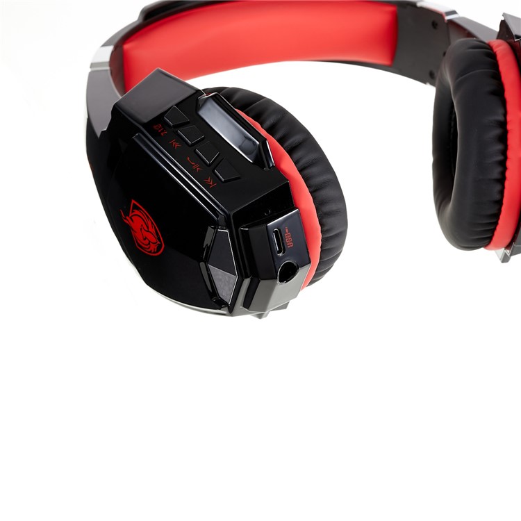 Kotion Chaque G9000BT Bluetooth 5.0 Gaming Headset Wireless / Écouteur de Joueur Câblé Stéréo Sur Les Écouteurs D'oreille Avec Des Microphones - Noir / Rouge-12