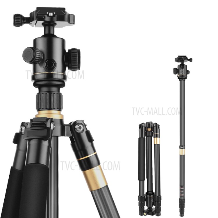 Q222C 4-Section Carbon Fiber Camera Tripod Monopod-5
