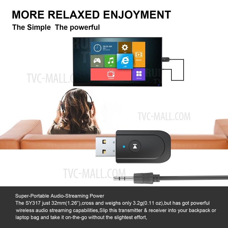 USB 3 in 1 TV Car Speaker Mobile Phone Computer Adapter Bluetooth Transmitter Receiver-4