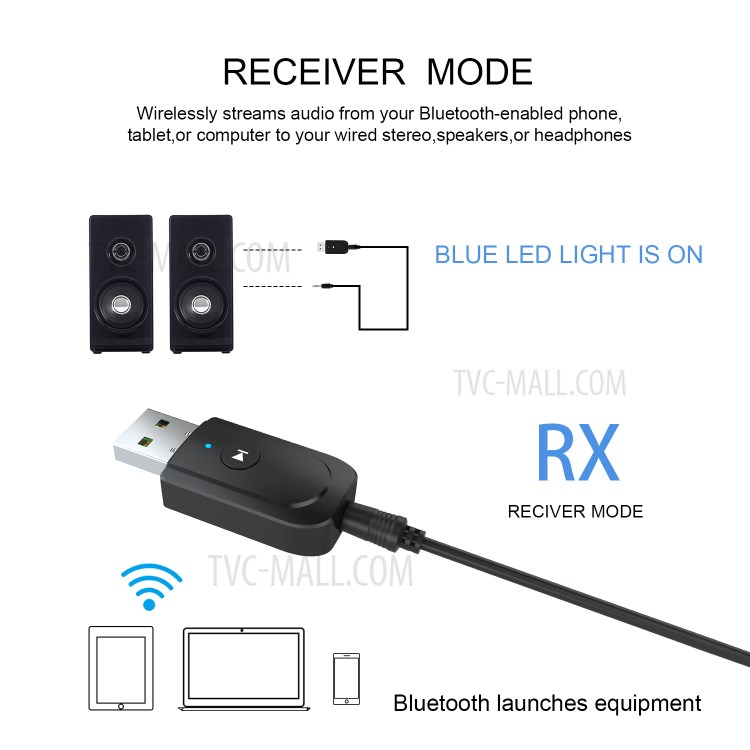 USB 3 in 1 TV Car Speaker Mobile Phone Computer Adapter Bluetooth Transmitter Receiver-9