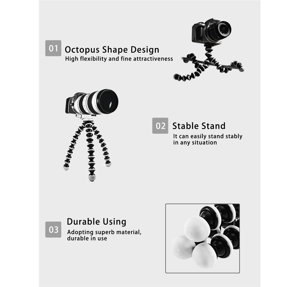 Mini Octopus Tripod Holder Mobile Phone Tripod Gorillapod for Smartphone Sports Camera Stand with Clip (Small)-14