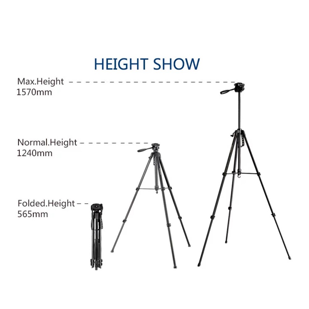DIGIPOD TR462 62-Inch Extendable Aluminum Alloy Bracket DV Camera Holder Stand Tripod with Gimbal-6