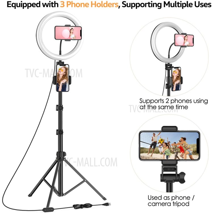 WONEW ZJ08 10-inch LED Ring Light Photography Live Broadcast Ring Lamp with Tripod Stand-2