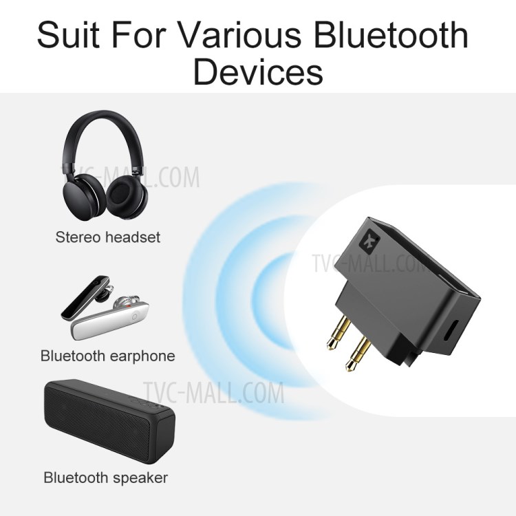 BT5814 Bluetooth 5.0 Wireless Aircraft Transmitter Audio Adapter for Airline Entertainment System-3