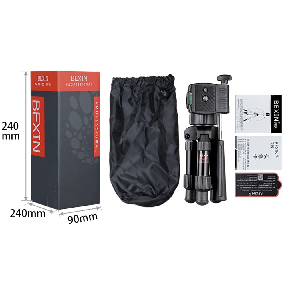 BEXIN MS02 Aluminum Alloy Folding Mini Tripod with 3-Way Ball Head for DSLR Camera-13