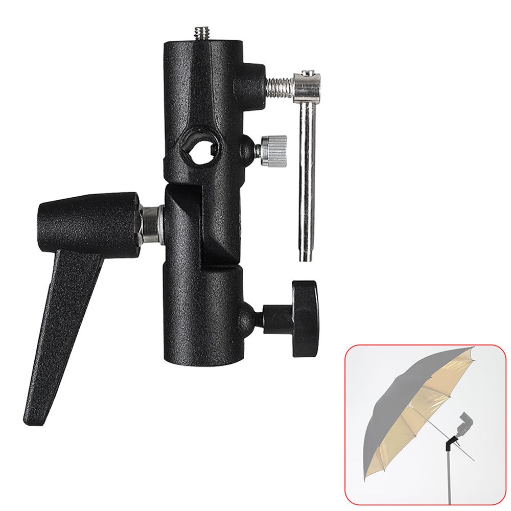 H Type Hot Shoe Flash Bracket Umbrella Holder Light Stand for Camera-1