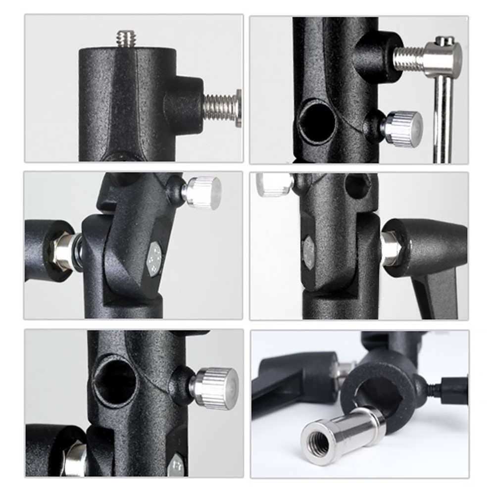H Type Hot Shoe Flash Bracket Umbrella Holder Light Stand for Camera-7