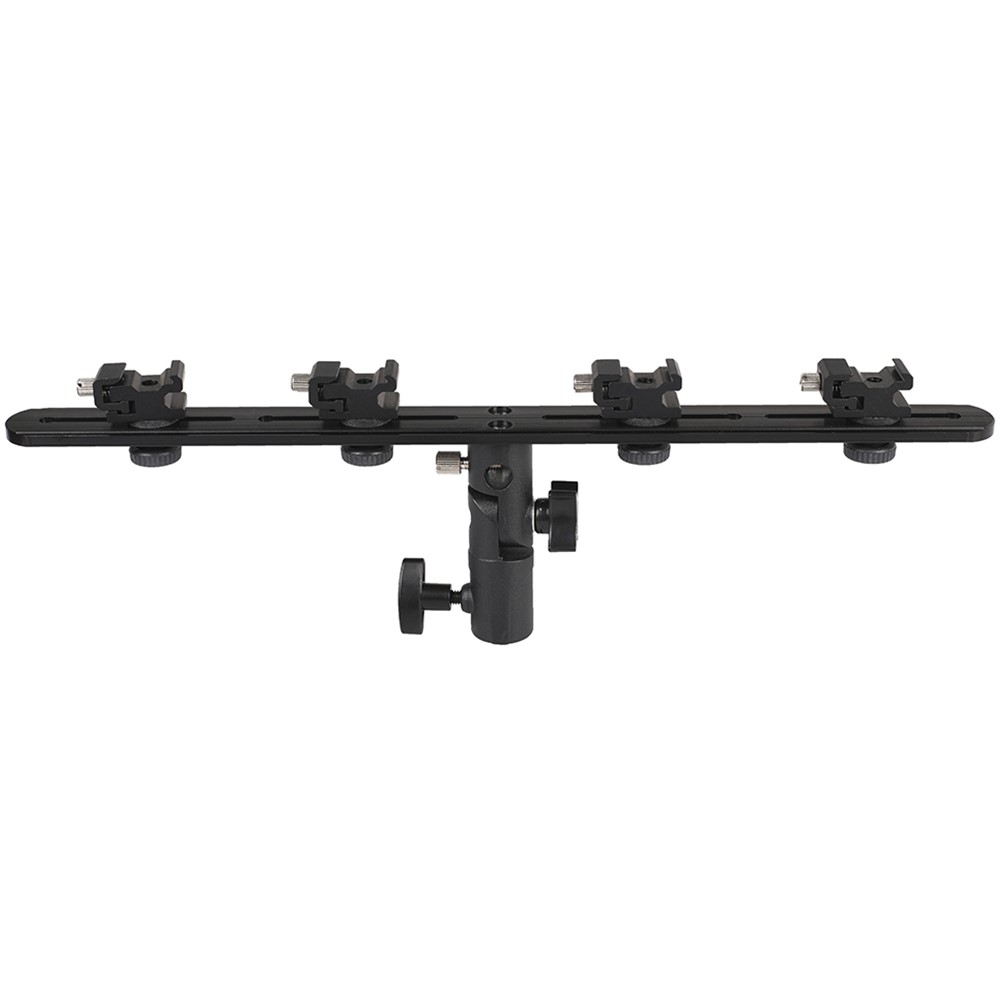 Camera Flash Bracket Umbrella Holder Light Stand with 4 Hot Shoe Mounts for Flash Speedlight-2