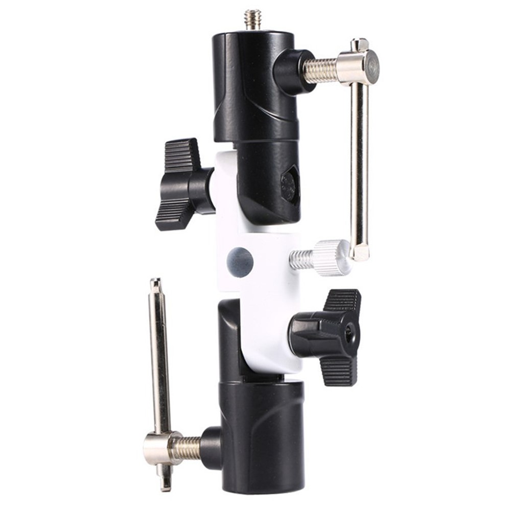 1/4"-3/8" Flash Shoe Swivel Umbrella Holder Light Stand Bracket with Screw Adapters U Type DSLR Camera Accessories-2