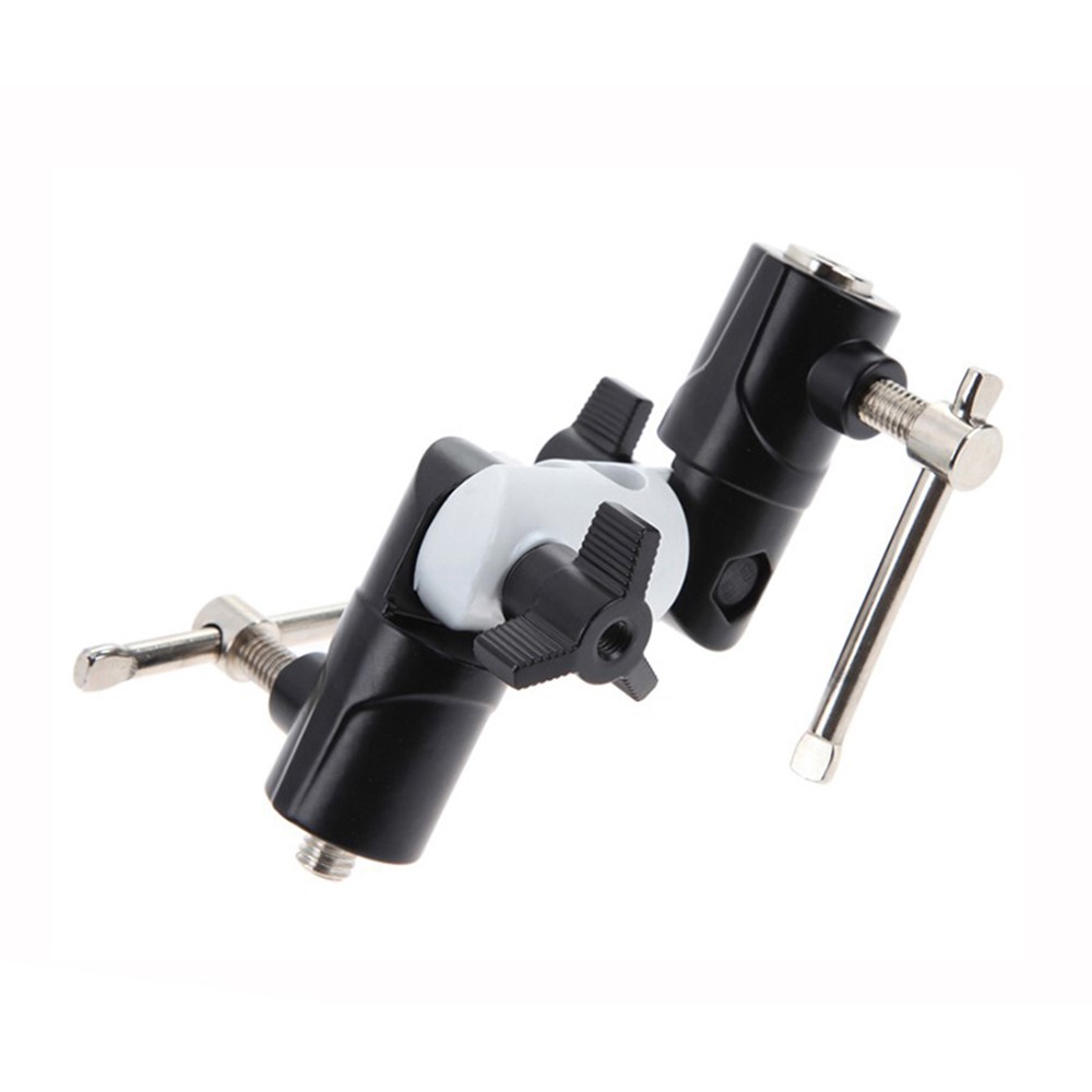 1/4"-3/8" Flash Shoe Swivel Umbrella Holder Light Stand Bracket with Screw Adapters U Type DSLR Camera Accessories-6