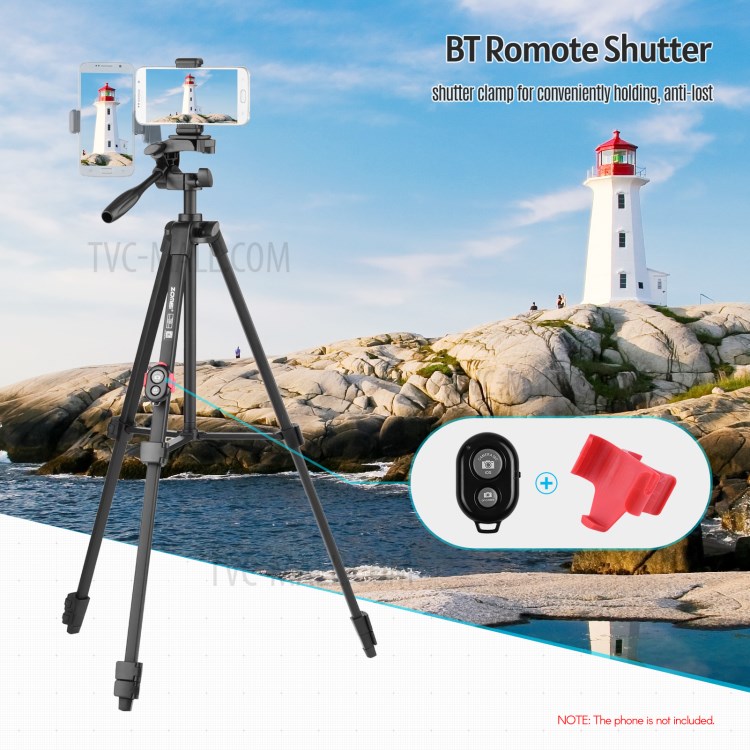 ZOMEI-T90 Aluminum Alloy Phone Camera Tripod Folded Stand with Ball Head Shutter Phone Clamp-7