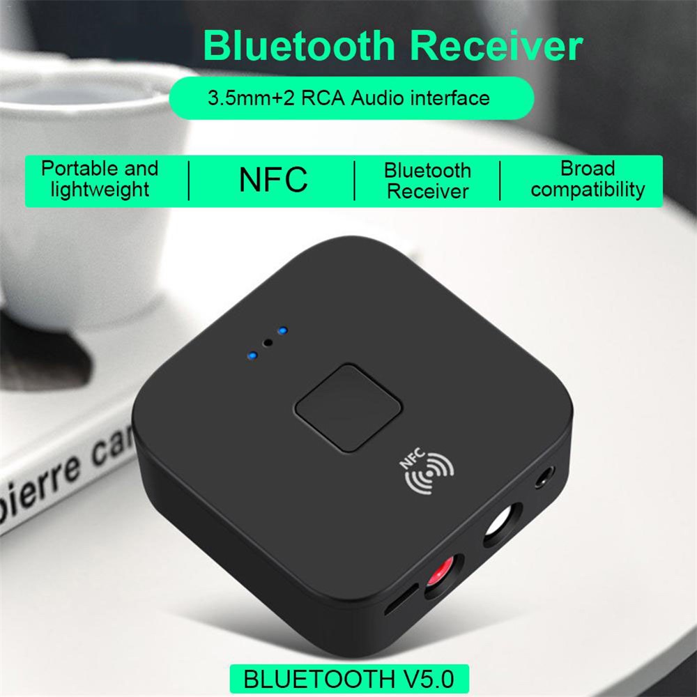 WB11 NFC Беспроводной Аудио -приемник 3,5 мм AUX 2RCA Hifi Audio Audio Bluetooth 5.0 Адаптер