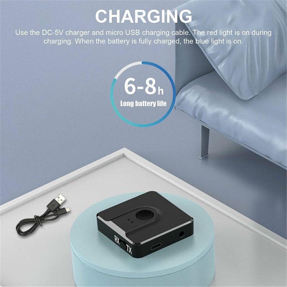BT102 2 in 1 Bluetooth 5.0 Transmitter Receiver Wireless Audio Adapter Dongle for PC TV Speaker-6