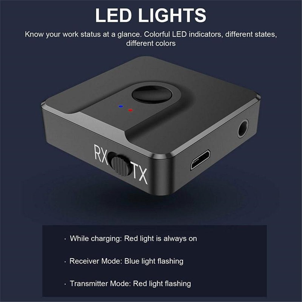 BT102 2 in 1 Bluetooth 5.0 Transmitter Receiver Wireless Audio Adapter Dongle for PC TV Speaker-7