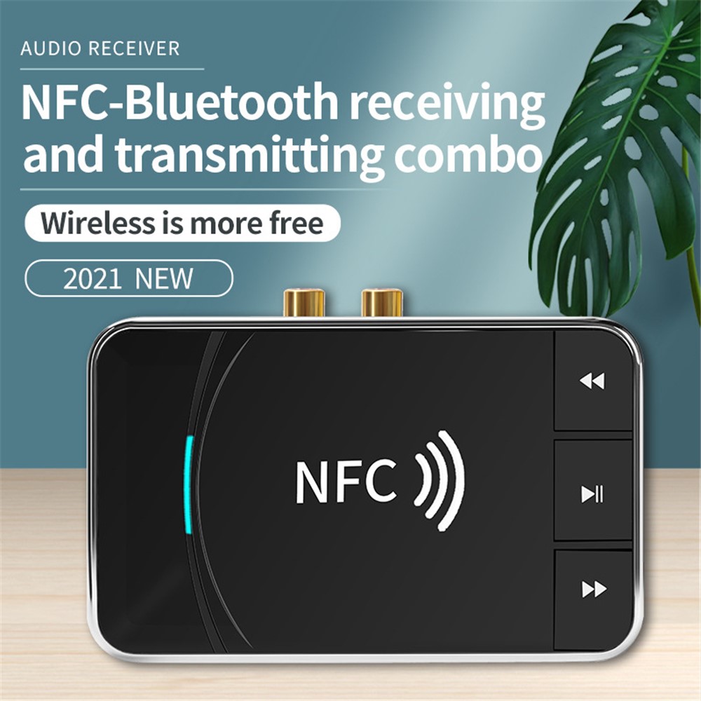 T39 Wireless NFC Bluetooth 5.0 Receiver Transmitter 3.5mm AUX HiFi Stereo Audio Adapter-3