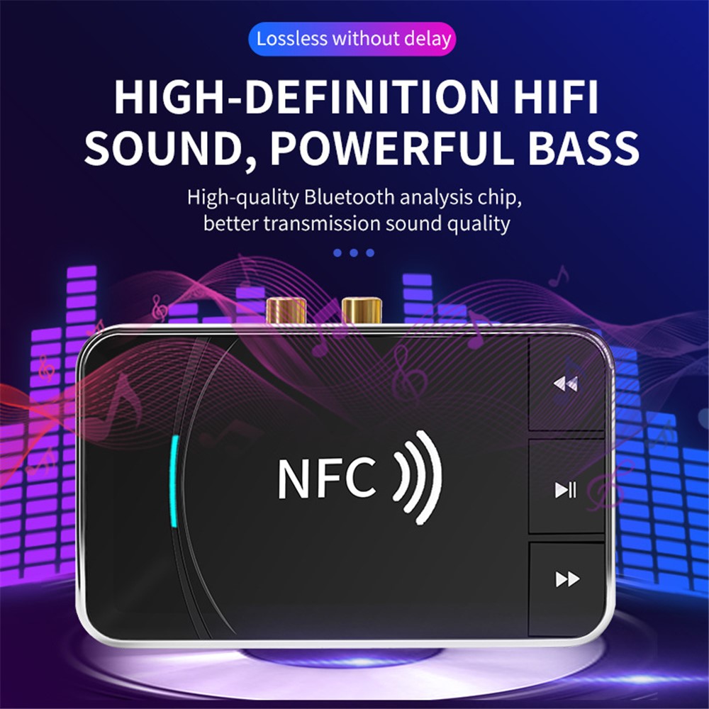 T39 Wireless NFC Bluetooth 5.0 Receiver Transmitter 3.5mm AUX HiFi Stereo Audio Adapter-5