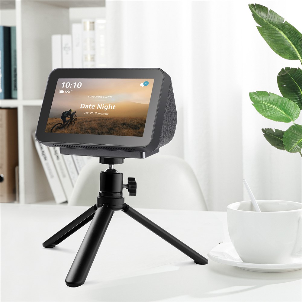 Magnetic Attachment Adjustable Tripod Stand with 360 Degree Rotation Ball Head for Amazon Echo Show 5 Speaker-8