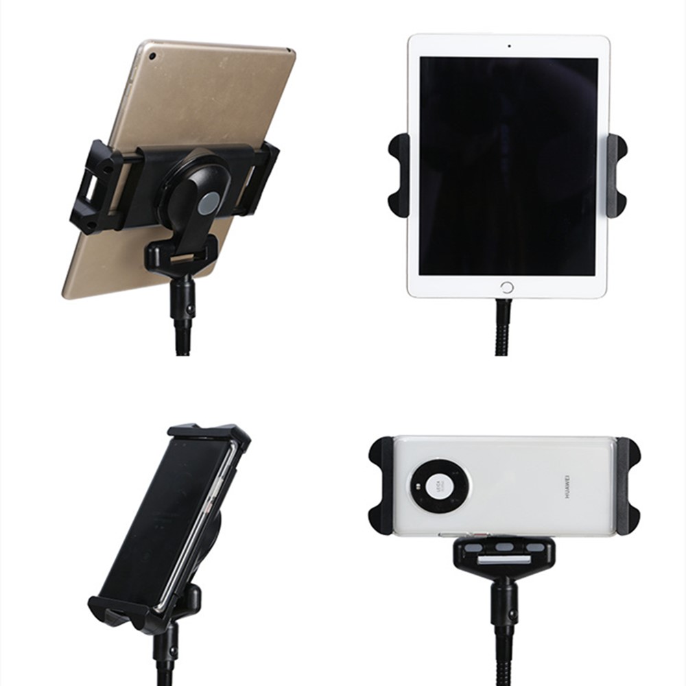 4.7-12.9 inch Mobile Phone Tablet Holder Floor Stand 360 Degrees Rotating Adjustable Height Tripod Bracket-10