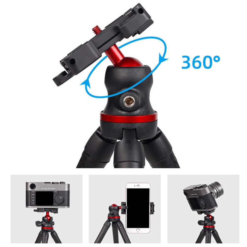 XILETU XBT-2 Flexible Octopus Legs Desktop Tripod with Folded Phone Holder-5