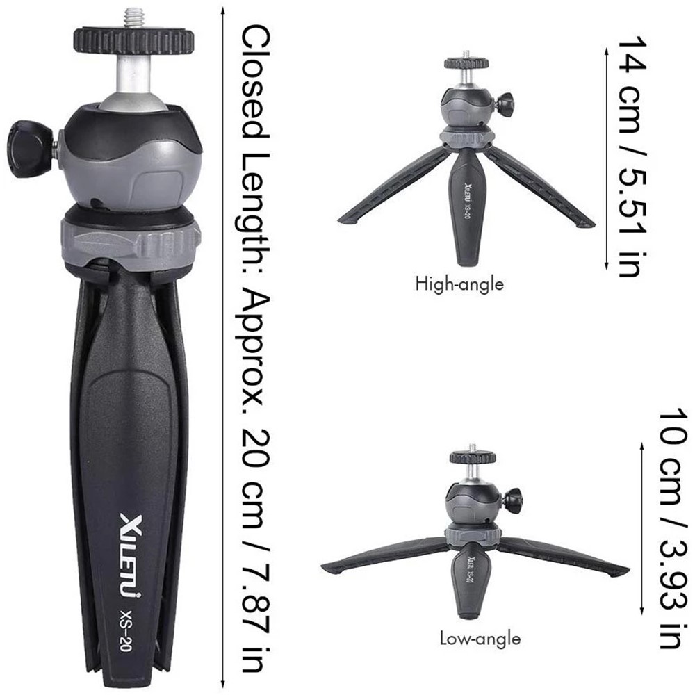XILETU XS-20 Mini Foldable 360 Degrees Rotation 1/4 inch Screw Connector Tripod Desktop Camera Stand-2