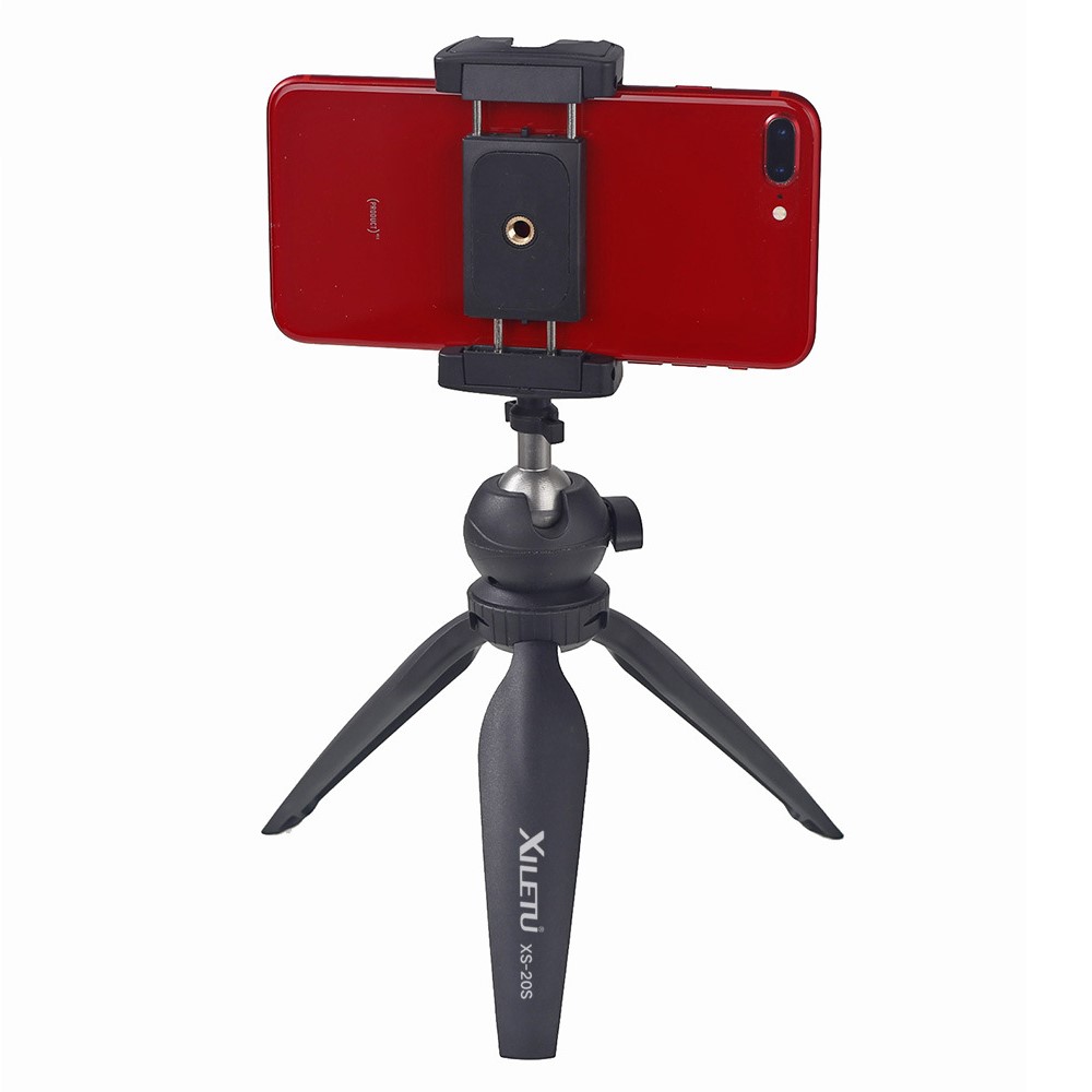XILETU XS-20S Portable 360 Degrees Rotation Two-Gear Height Tripod 1/4 inch Screw Connector Camera Holder Stand-3