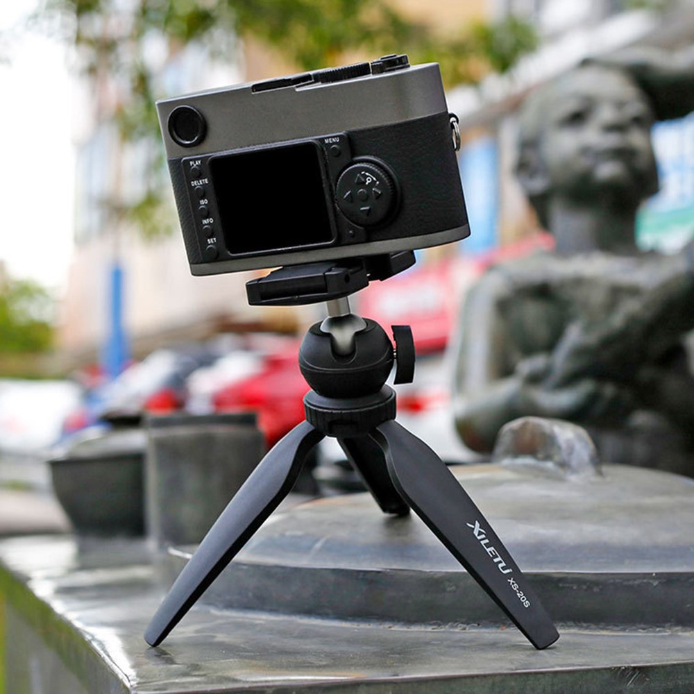XILETU XS-20S Portable 360 Degrees Rotation Two-Gear Height Tripod 1/4 inch Screw Connector Camera Holder Stand-8